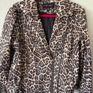 Colleen Lopez Leopard Print Vegan Leather Jacket